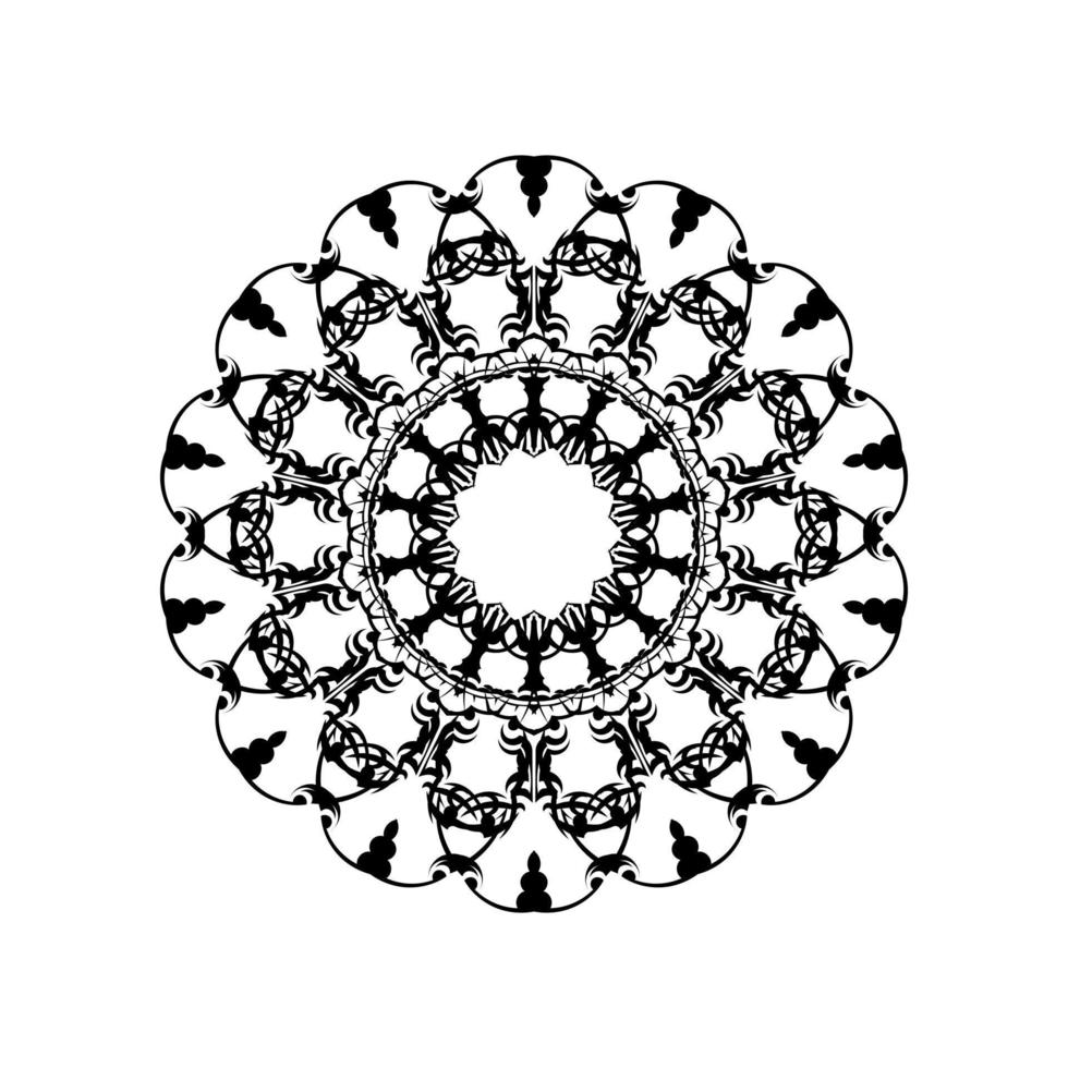 cirkelvormig patroon in de vorm van mandala voor henna, mehndi, tatoeage, decoratie. decoratief ornament in etnische oosterse stijl. kleurboek pagina. vector