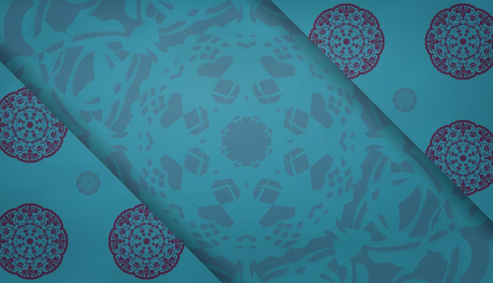 baner van turkoois kleur met mandala Purper patroon voor ontwerp onder de tekst vector