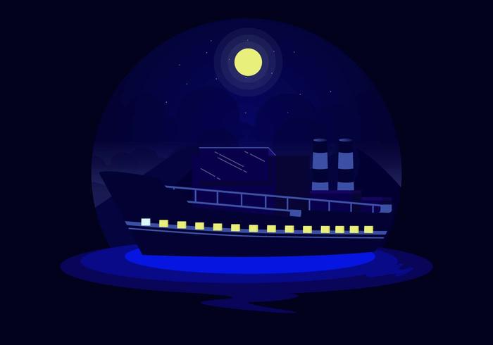 Scheepswerf bij nacht vector