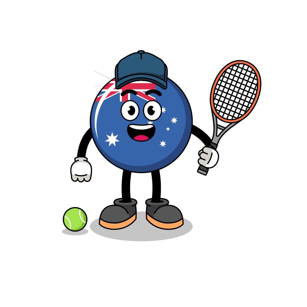 Australië vlag illustratie net zo een tennis speler vector