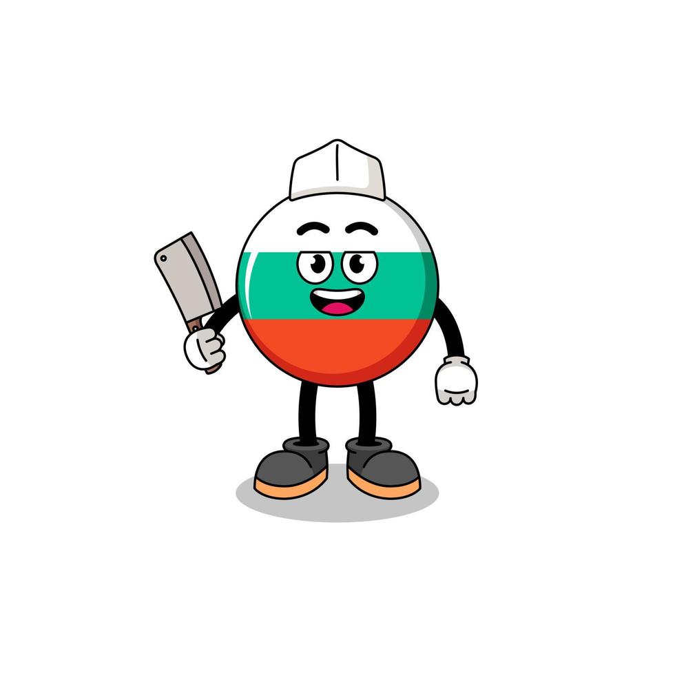 mascotte van bulgarije vlag net zo een slager vector