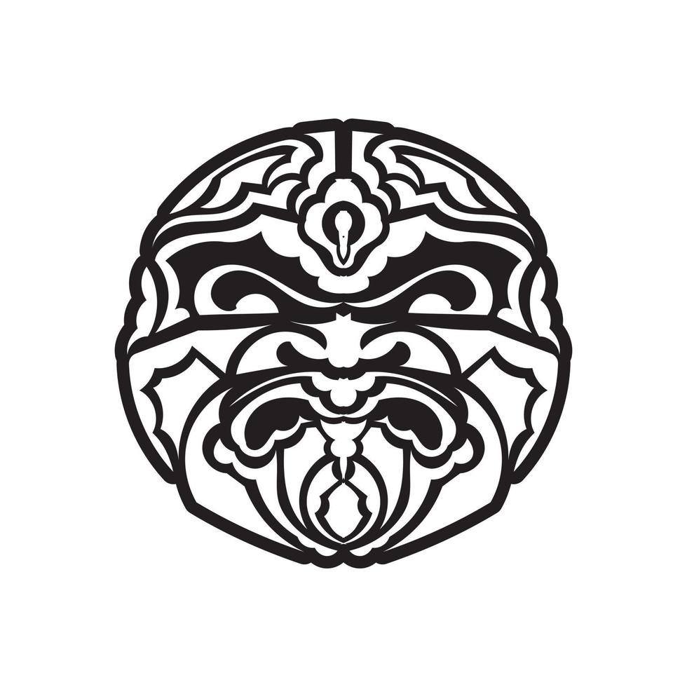 Tiki Masker. maori of polynesië patroon. goed voor prints en tatoeages. geïsoleerd. vector