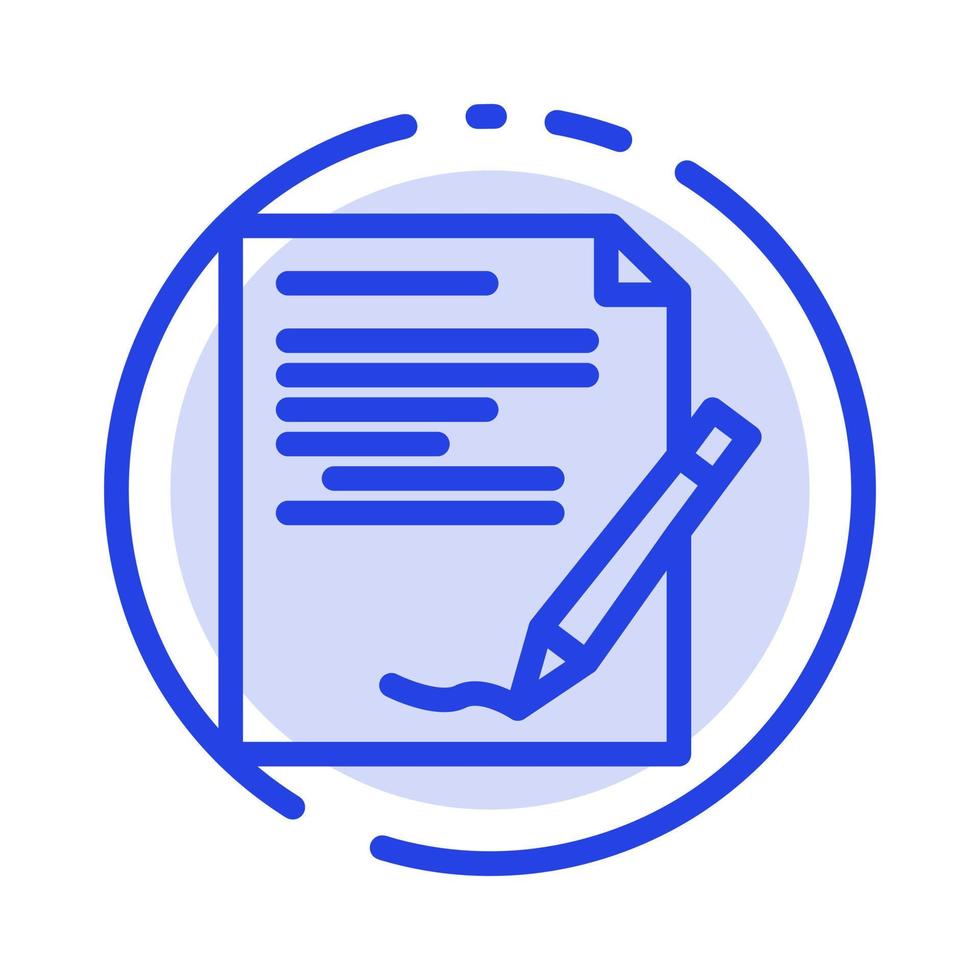 overeenkomst papier document Notitie verslag doen van blauw stippel lijn lijn icoon vector