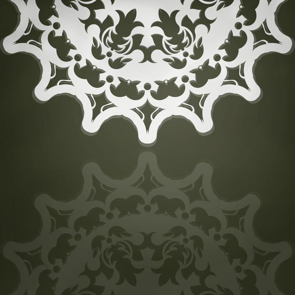 donker groen ansichtkaart met wijnoogst wit patroon voor uw ontwerp. vector