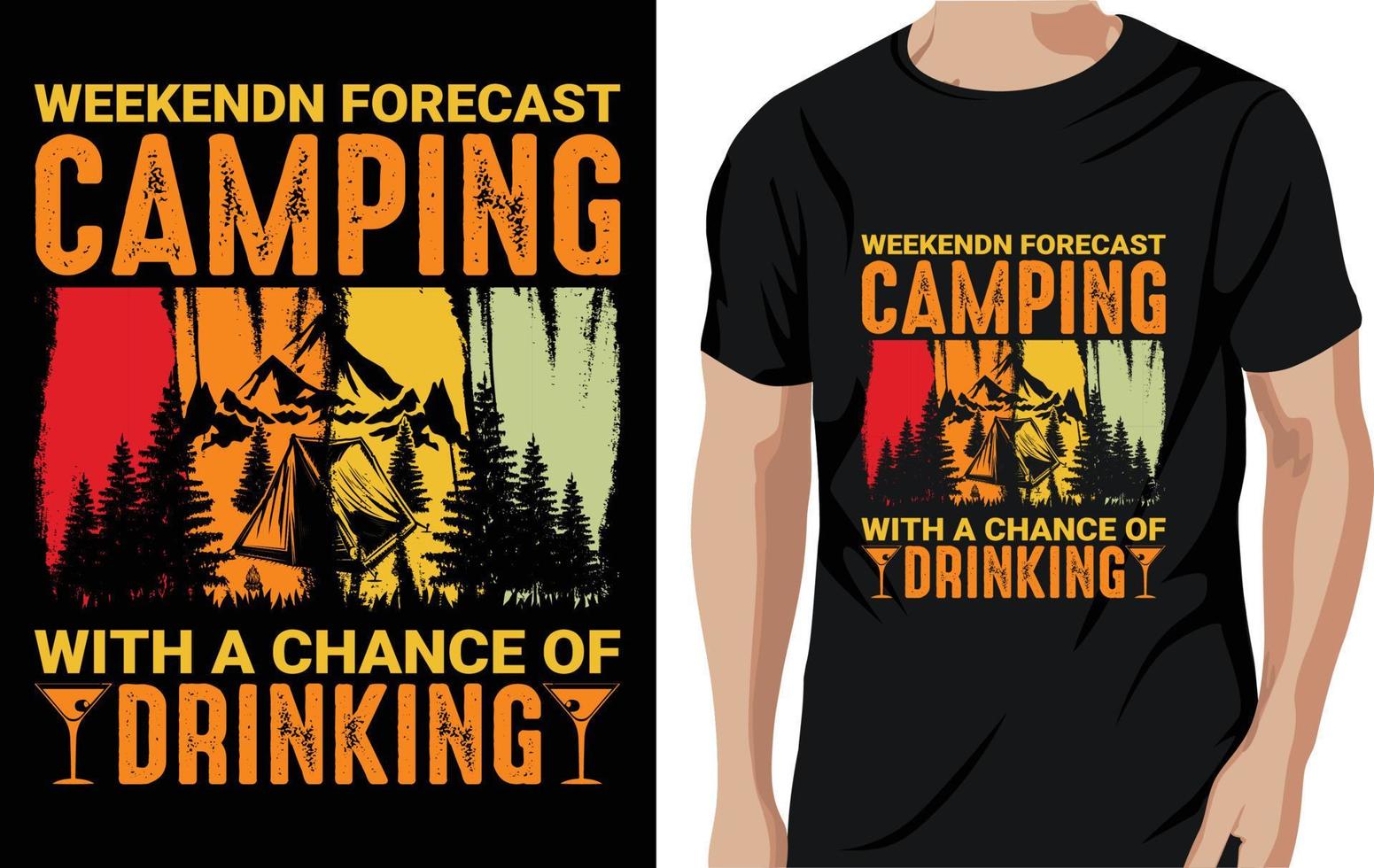 camping t overhemd ontwerp avontuur t overhemd roeping vector