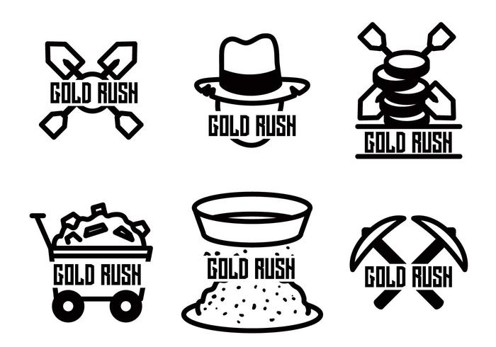 Gouden rush vector set