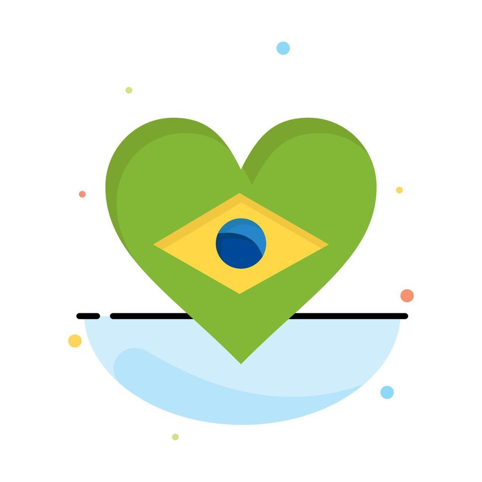 hart Brazilië vlag liefde abstract vlak kleur icoon sjabloon vector