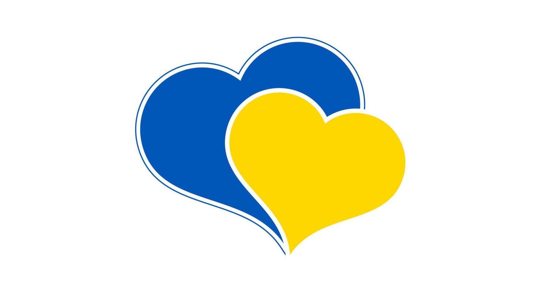 hart in oekraïens kleuren vector