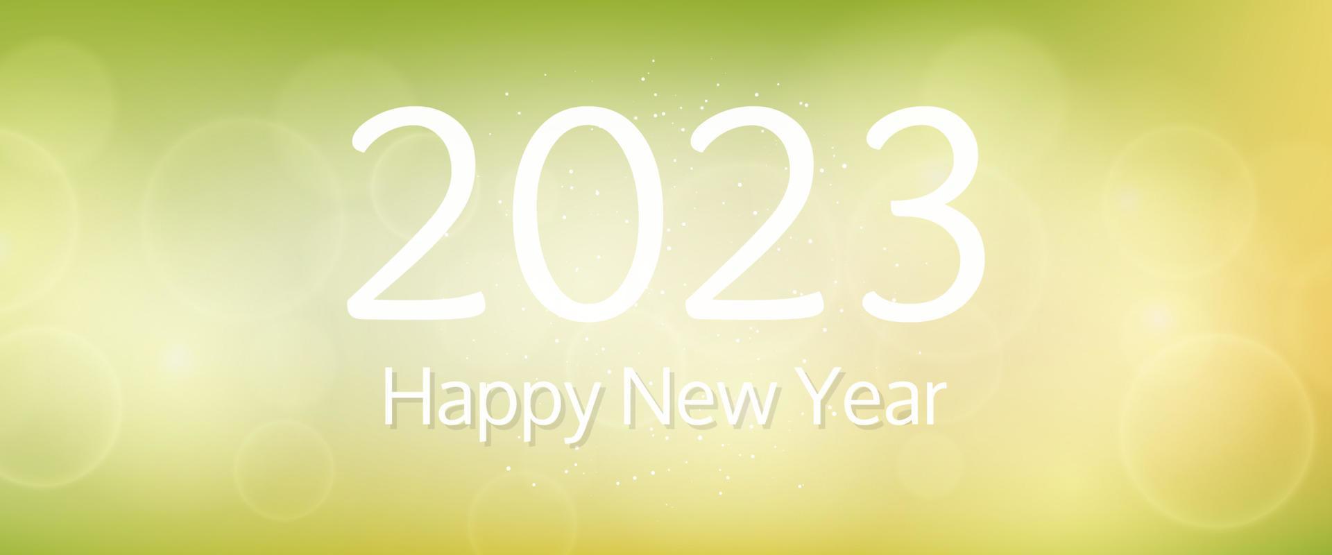 gelukkig nieuw jaar 2023 inscriptie Aan wazig achtergrond vector