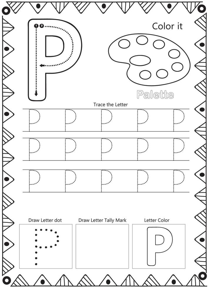alfabet brief traceren kleur bladzijde vector