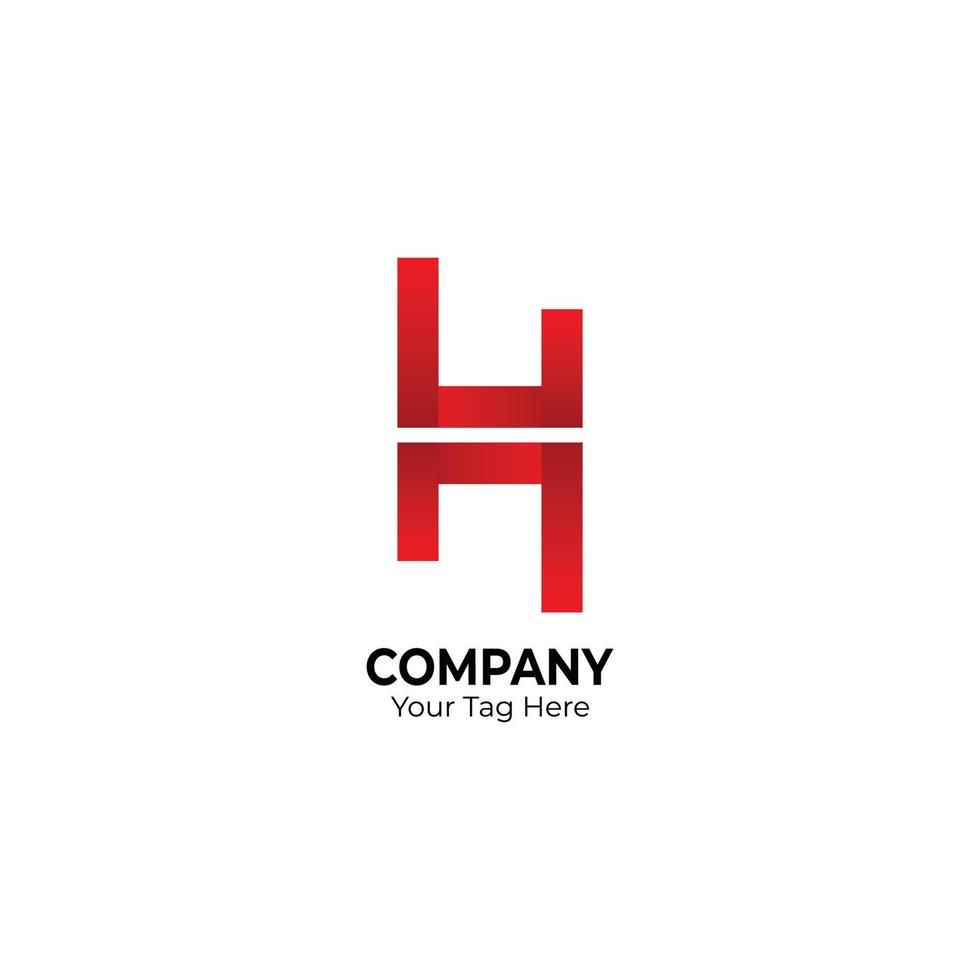 h brief logo ontwerp vector illustratie