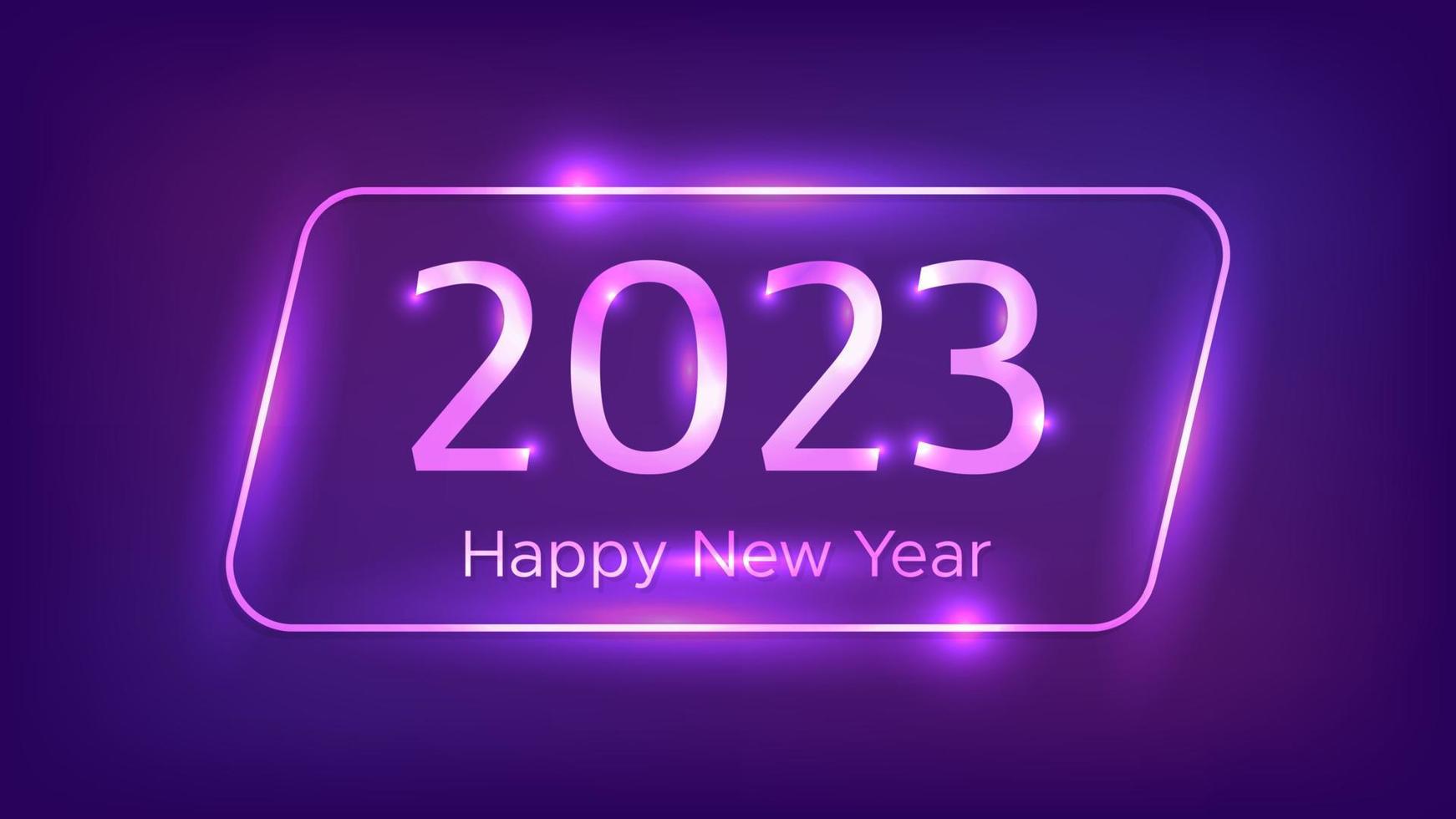 2023 gelukkig nieuw jaar neon achtergrond vector