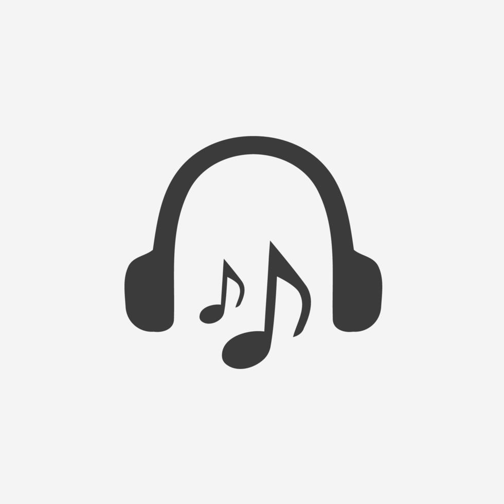 liedje, luister muziek- icoon vector. koptelefoon, oortelefoon symbool teken vector