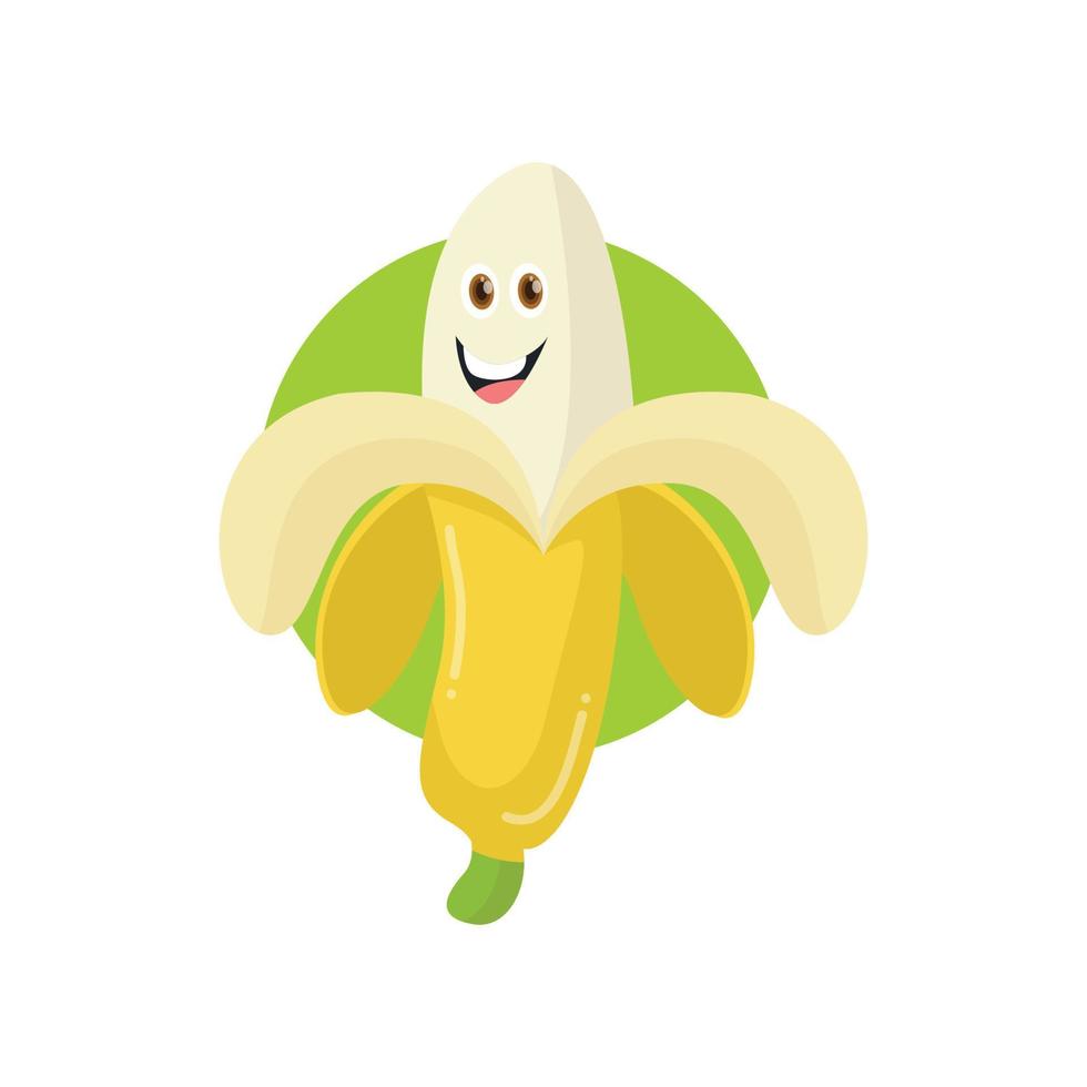 grappig banaan logo karakter vector