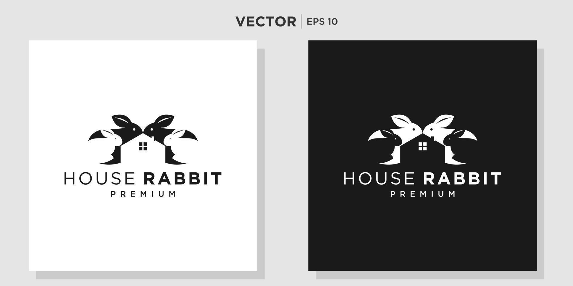 konijn logo huis concept ontwerp vector sjabloon,