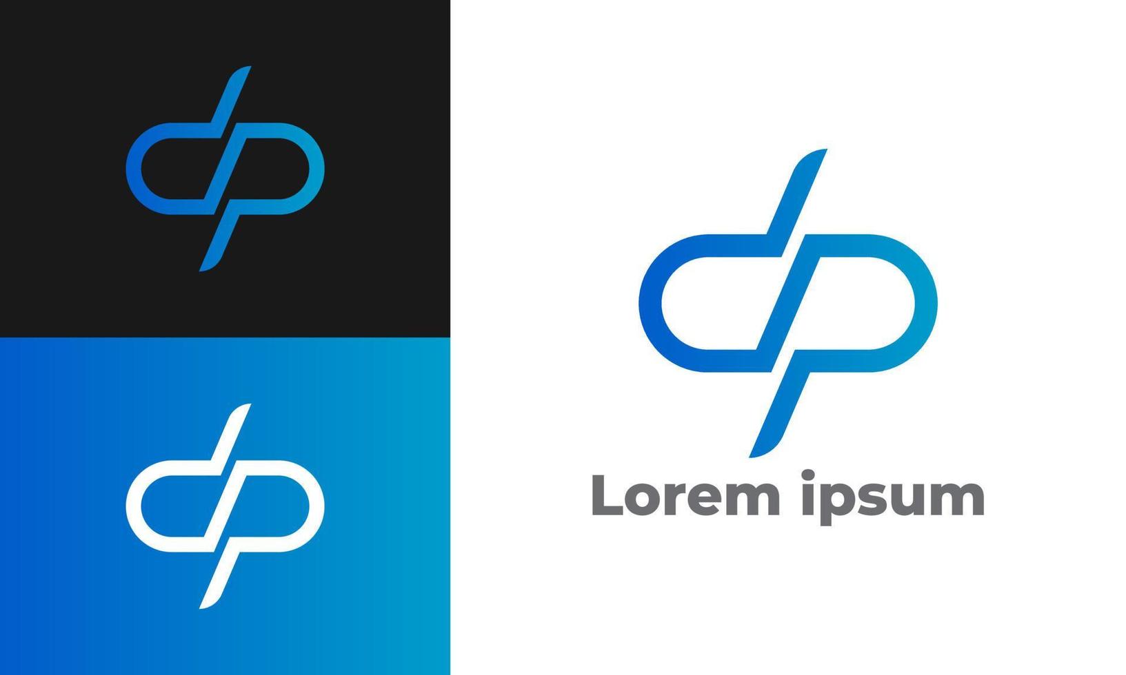 dp gekoppeld brieven bedrijf logo, verbonden tekst logo, typografie logo vector