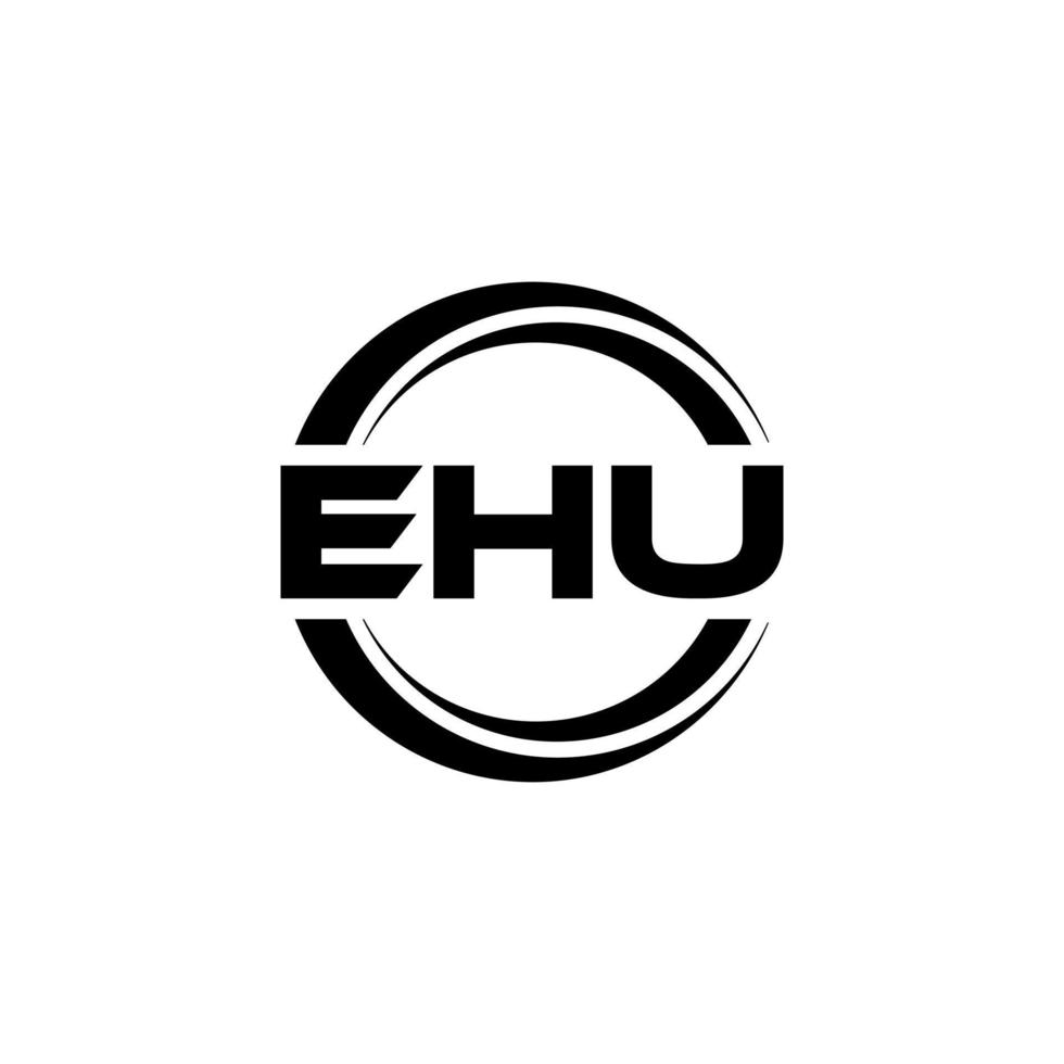 ehu brief logo ontwerp in illustratie. vector logo, schoonschrift ontwerpen voor logo, poster, uitnodiging, enz.