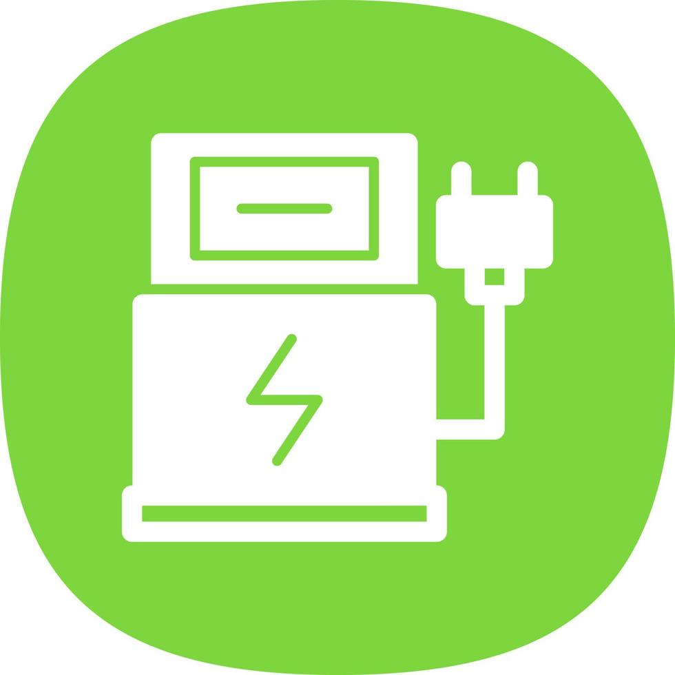 elektrische auto station plat pictogram vector