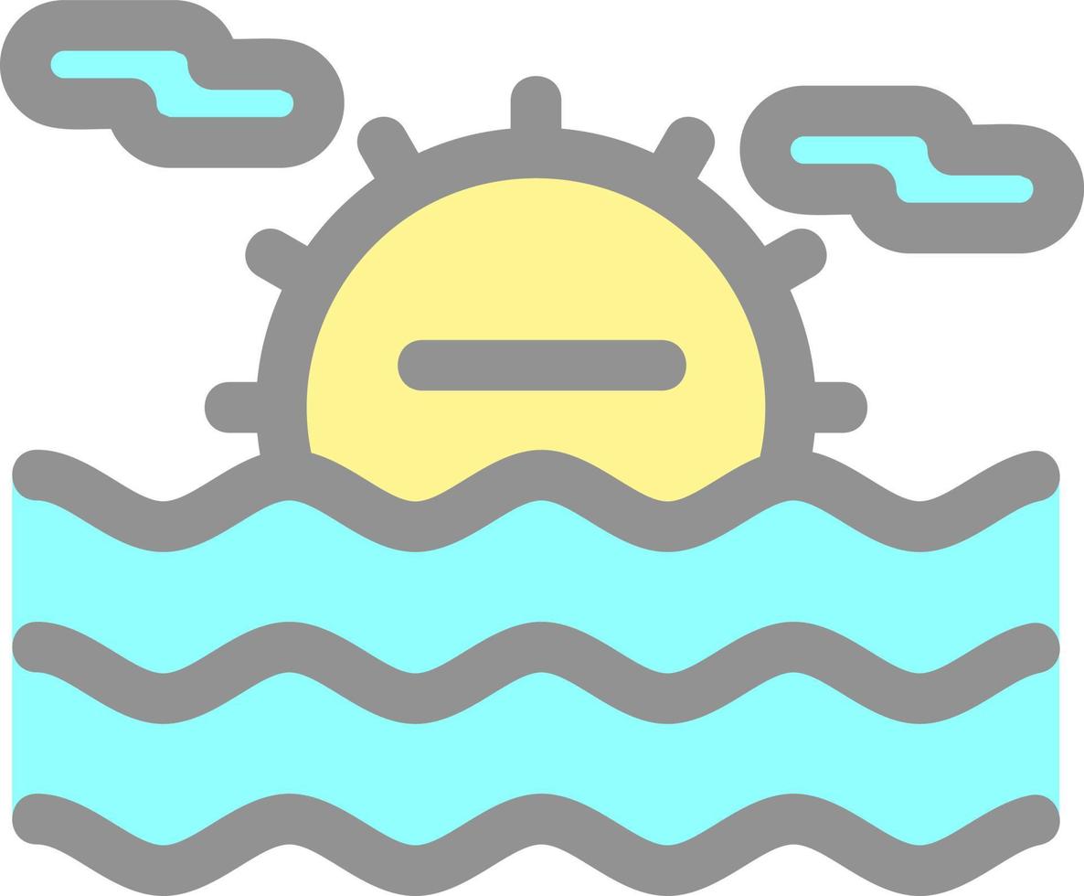 zee landschap glyph icon vector