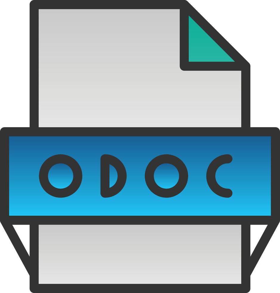 odoc het dossier formaat icoon vector