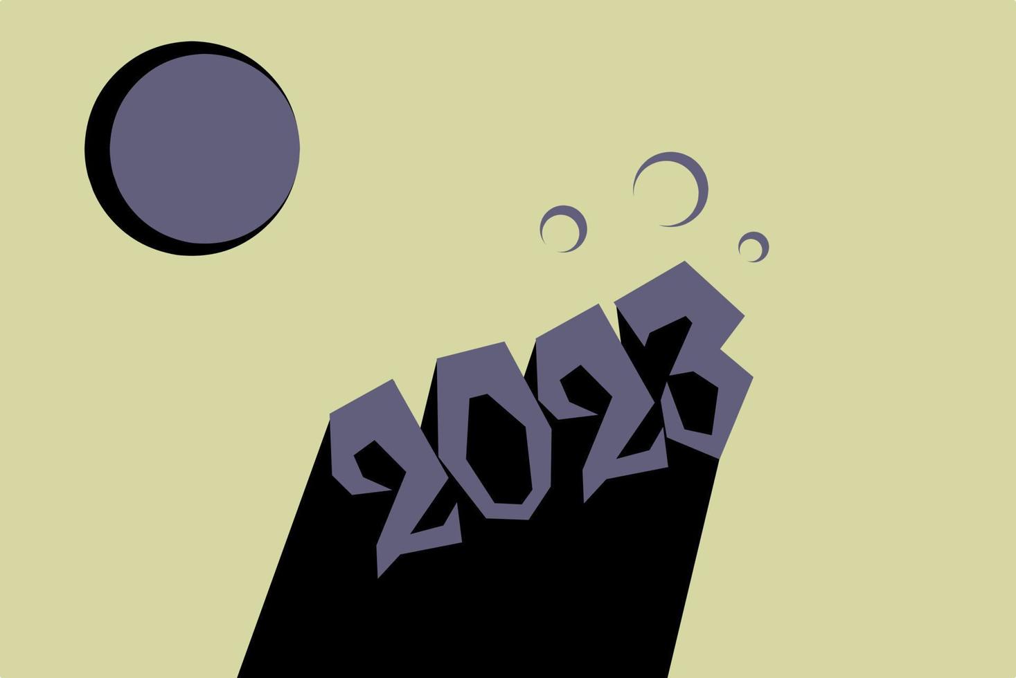 gelukkig nieuw jaar 2023, illustratie ontwerp met elegantie concept vector