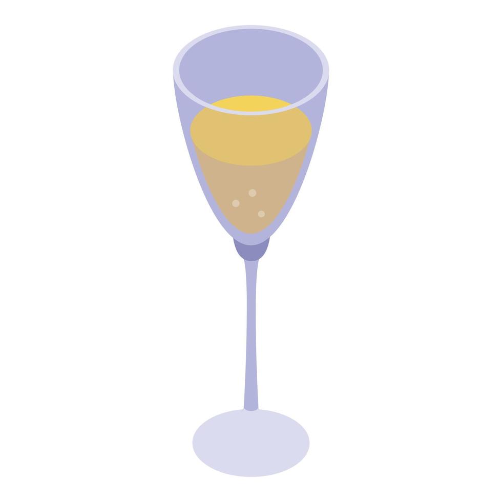 bruiloft Champagne glas icoon, isometrische stijl vector