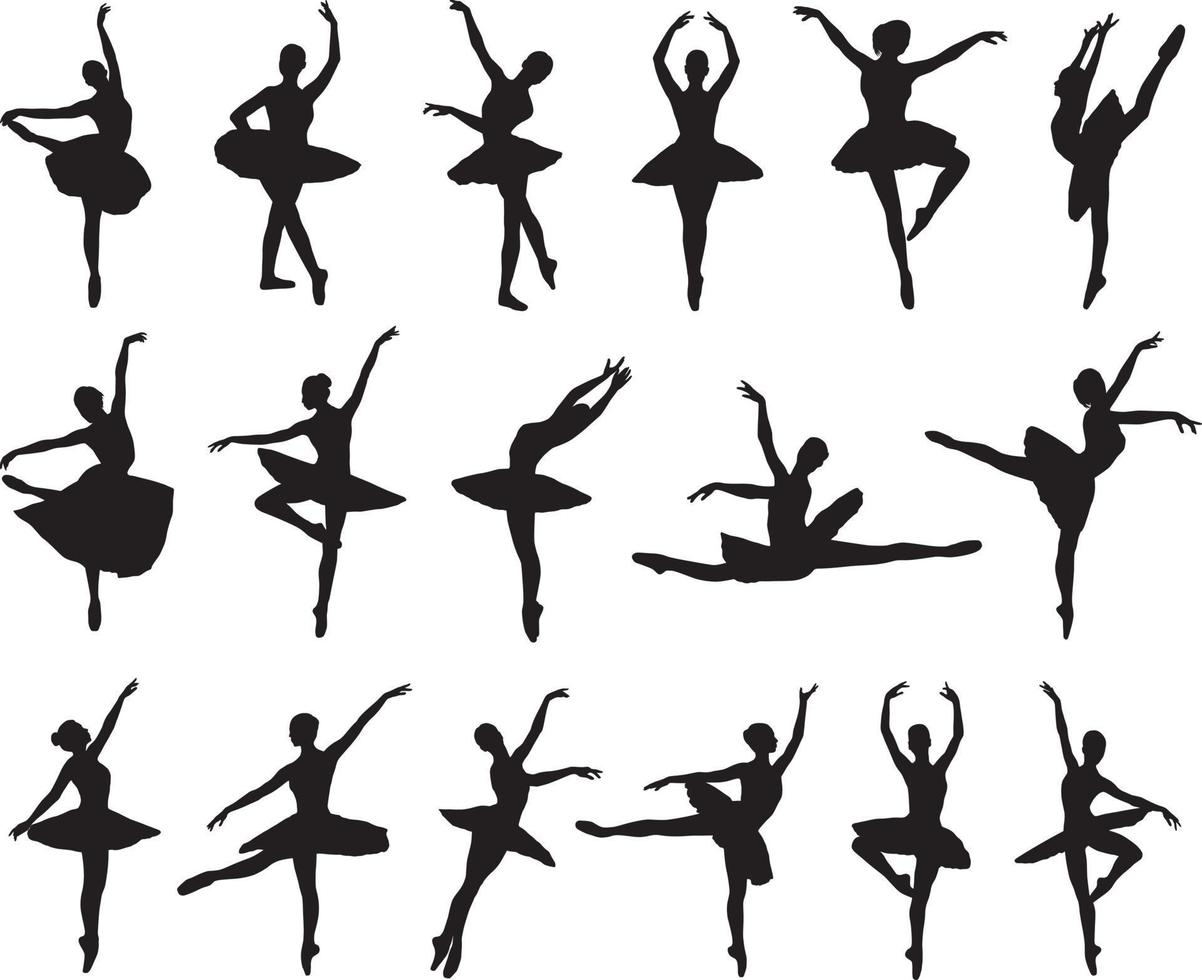 silhouet van ballerina vector