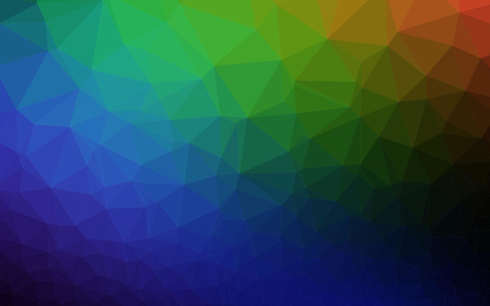 donkere veelkleurige, regenboog vector veelhoek abstracte achtergrond.