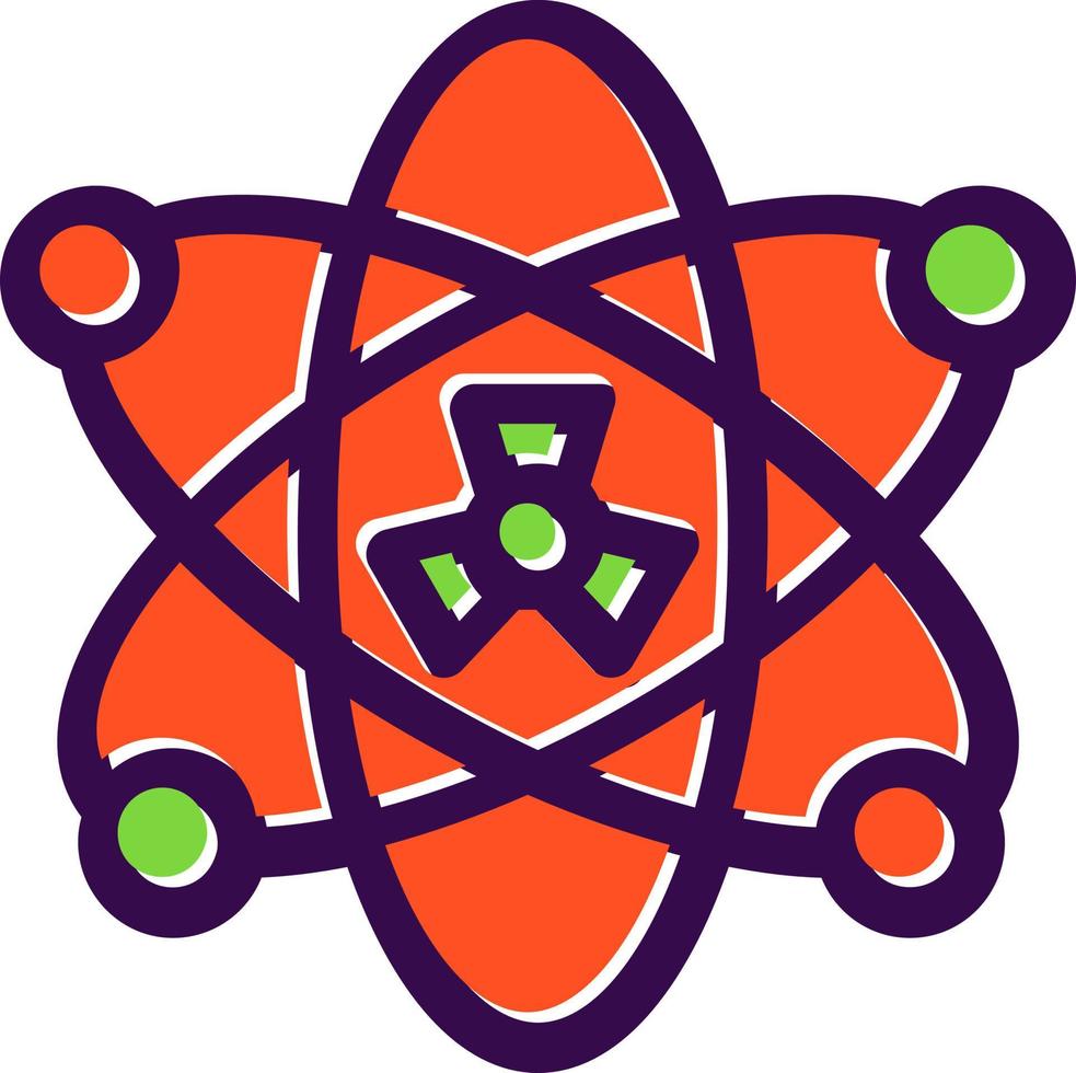 nucleair kernsplijting glyph icoon vector