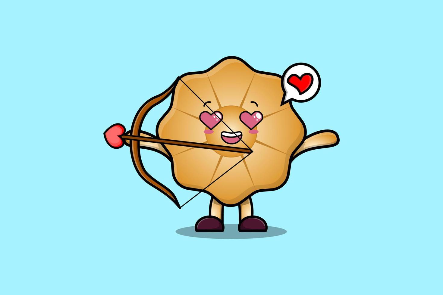 schattig tekenfilm karakter romantisch Cupido koekjes vector