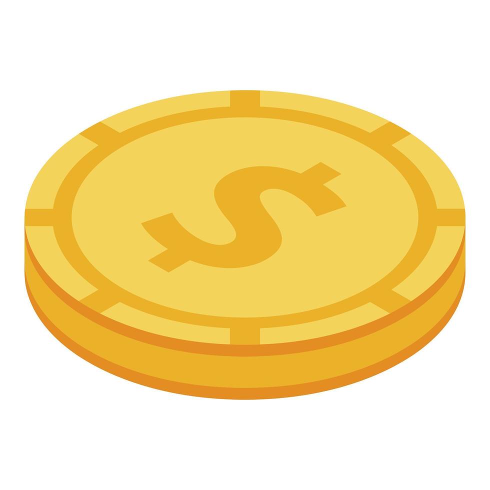 dollar goud munt icoon, isometrische stijl vector