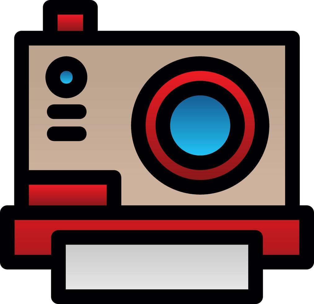 instant camera plat pictogram vector