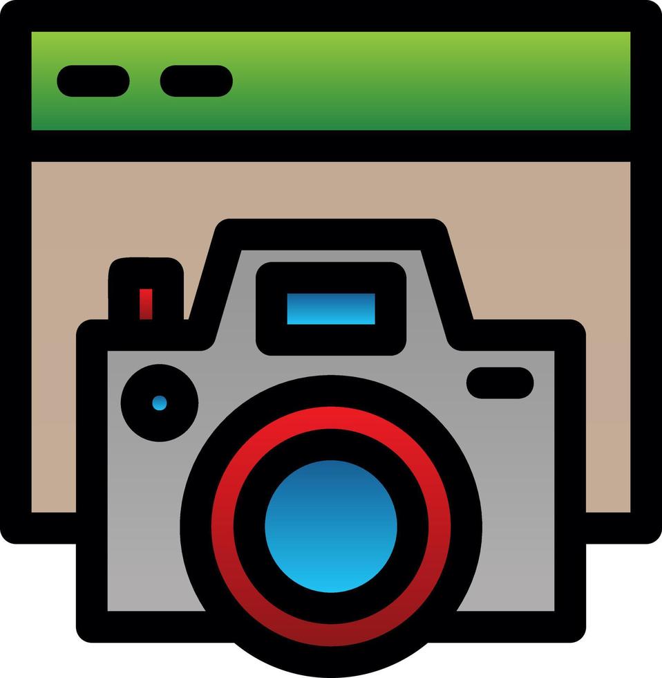 camera website plat pictogram vector