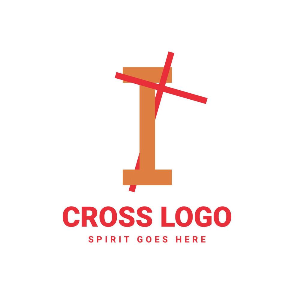 brief ik eerste kruis vector logo ontwerp