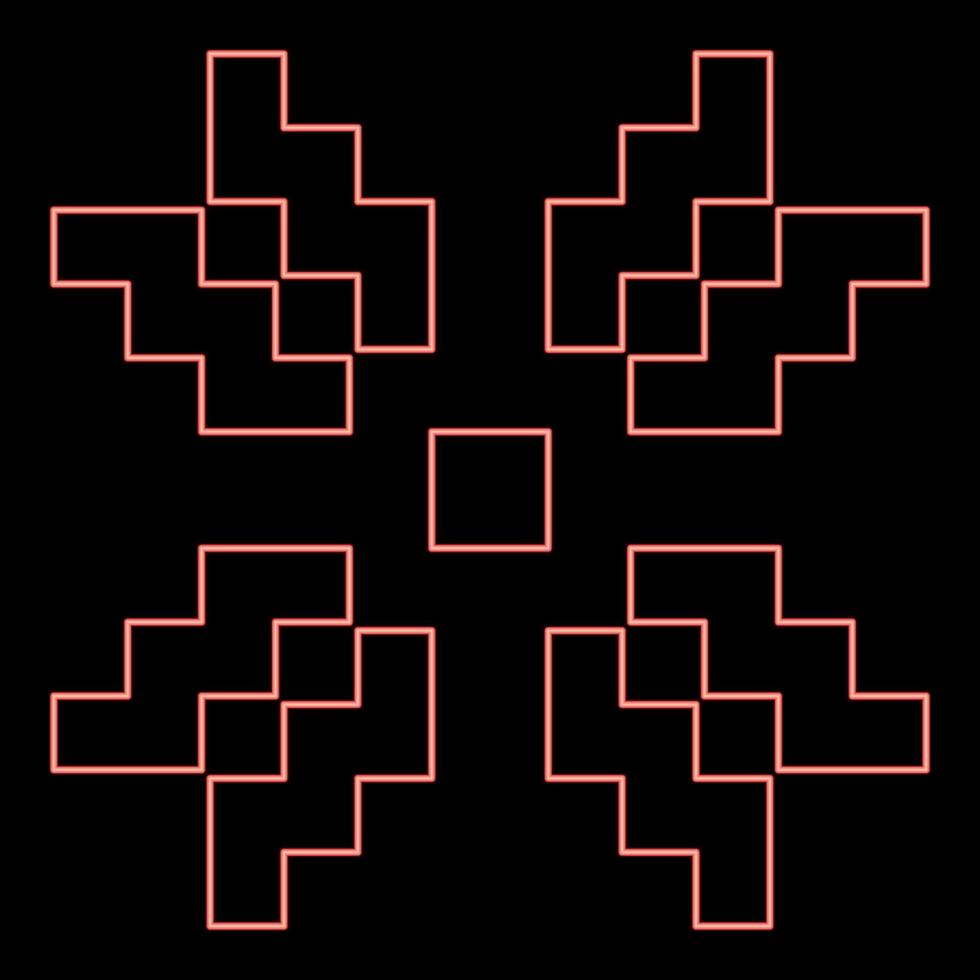 neon Scandinavisch patroon rood kleur vector illustratie beeld vlak stijl