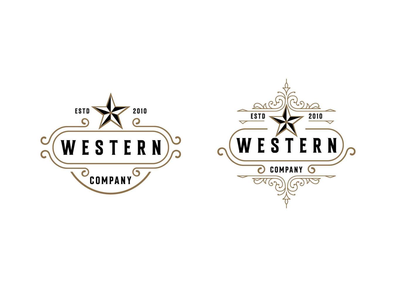 vintage retro westers land embleem texas logo ontwerp vector