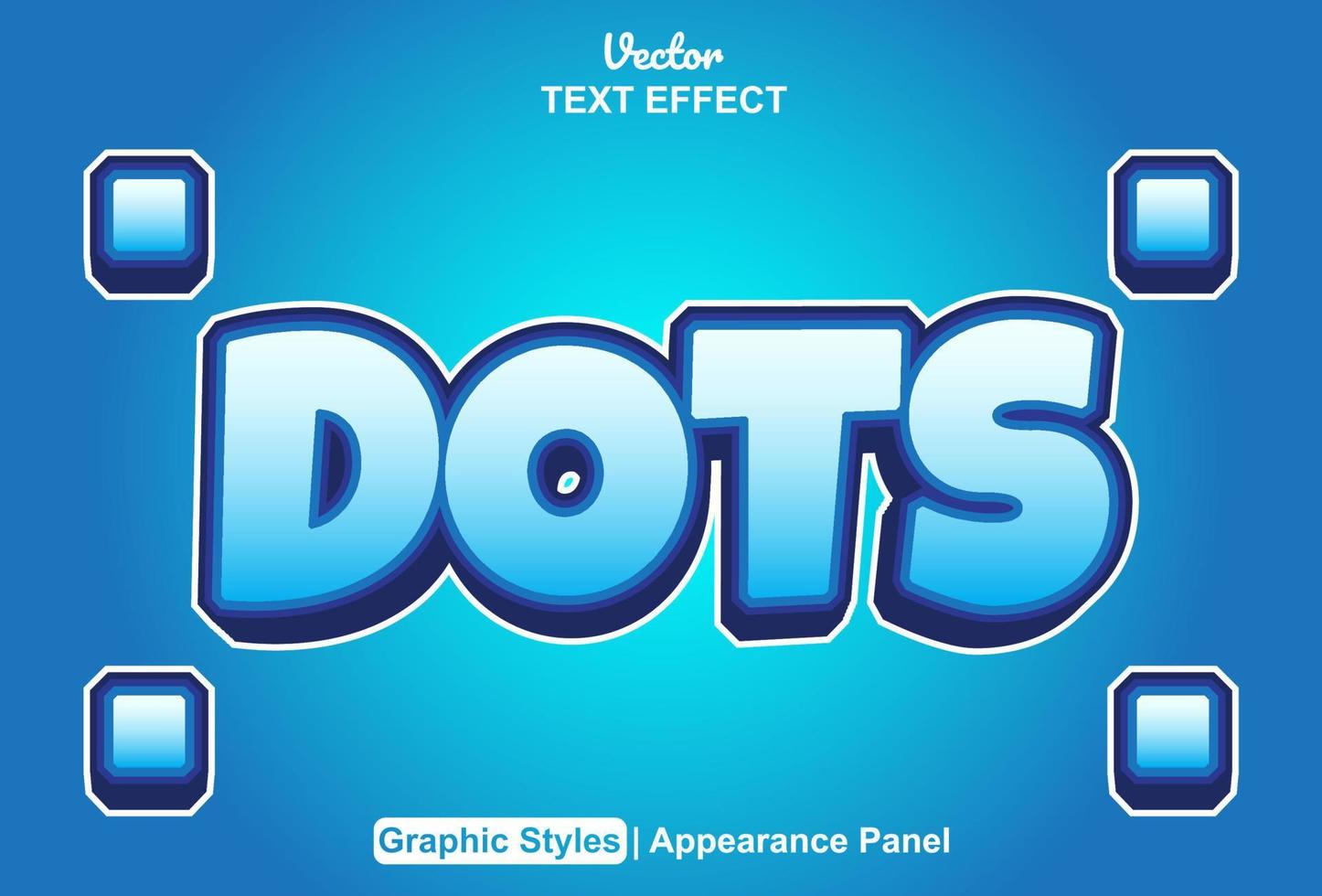 dots tekst effect met grafisch stijl en bewerkbare vector