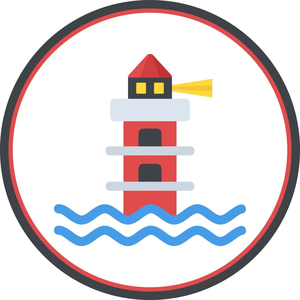 vuurtoren landschap glyph icon vector