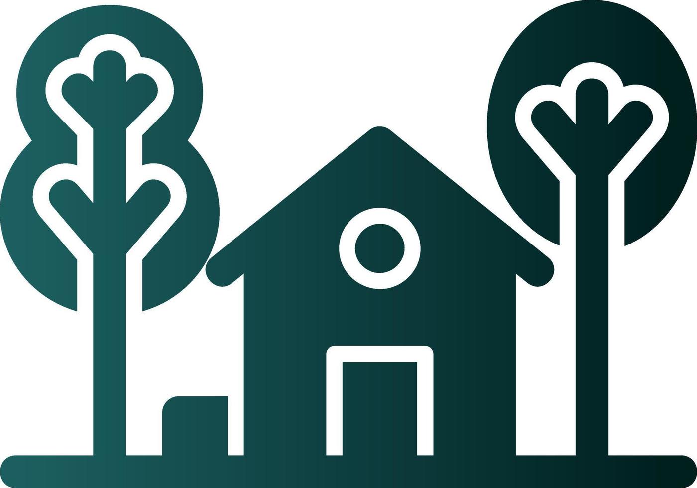 huis landschap glyph icoon vector