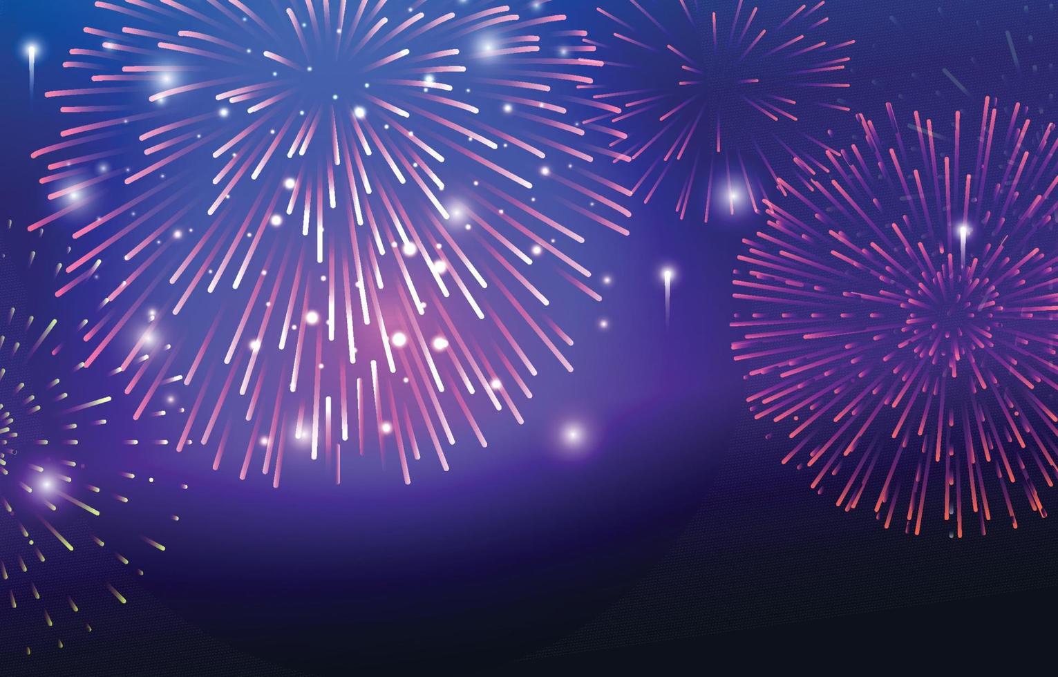 gelukkig nieuw jaar vuurwerk partij helder nacht lucht achtergrond vector