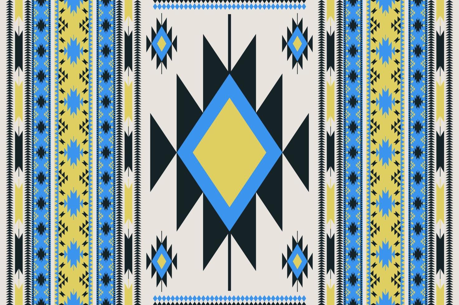 etnisch Navajo naadloos patroon. kleurrijk etnisch zuidwesten patroon gebruik voor tapijt, tapijt, tapijtwerk, bekleding, huis decoratie elementen. modern etnisch boho zuidwesten grens strepen kleding stof ontwerp. vector