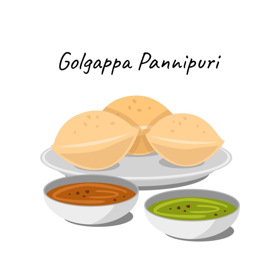 golgappa pannipuri puchka Indisch tussendoortje illustratie vector