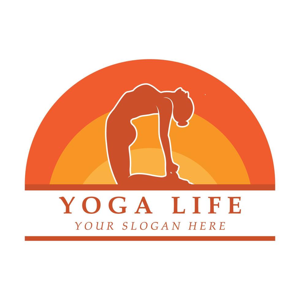 yoga logo en vector met leuze sjabloon