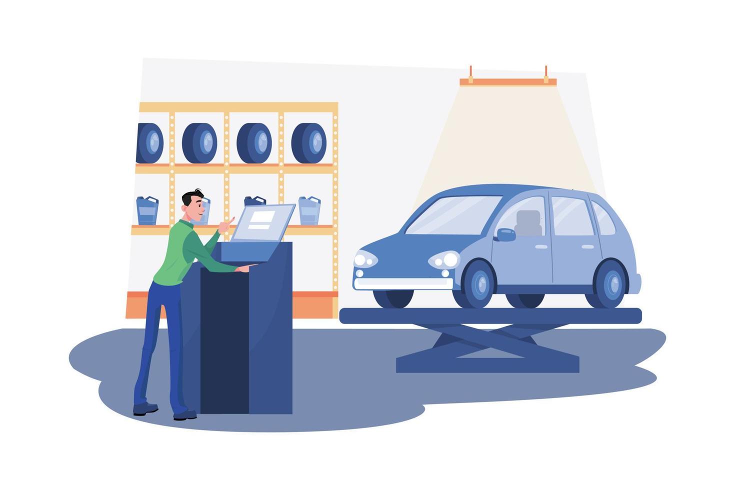 auto diagnostiek test illustratie concept Aan wit achtergrond vector