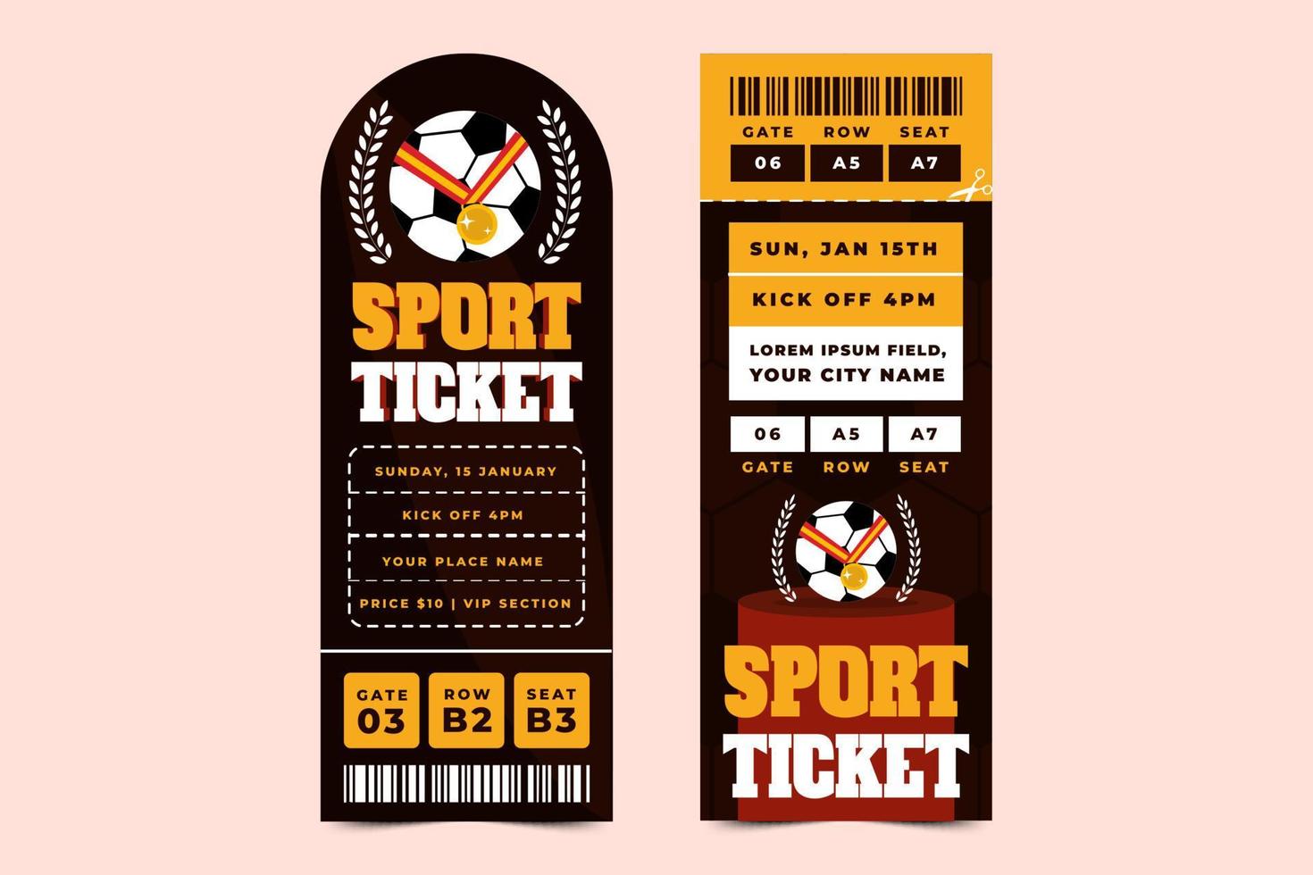 Amerikaans voetbal toernooi sport evenement ticket ontwerp sjabloon gemakkelijk en elegant ontwerp vector