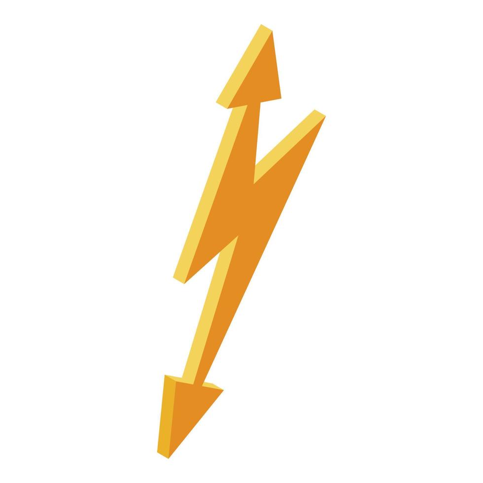 geel flash bout icoon, isometrische stijl vector