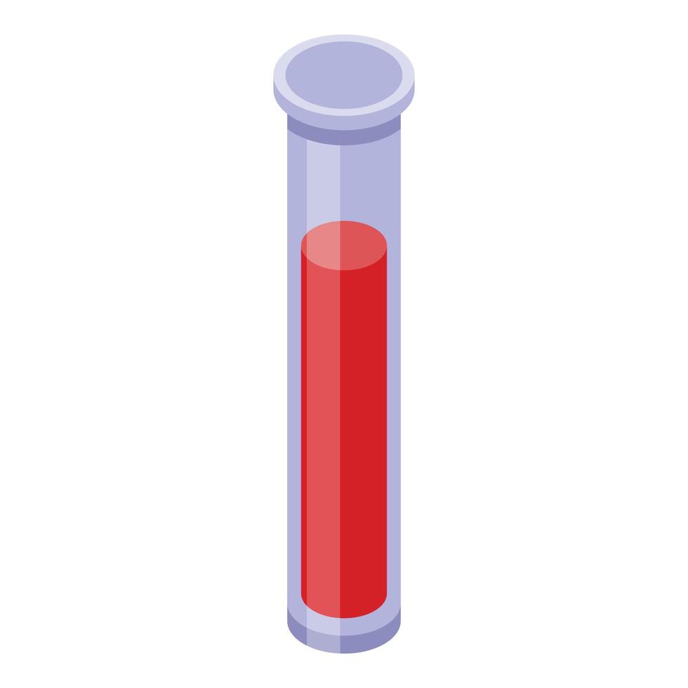 rood test buis icoon, isometrische stijl vector