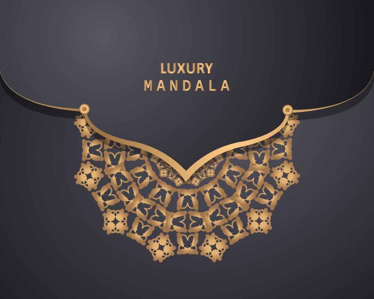 uitnodiging kaart Sjablonen met goud gevormde en Kristallen kleur luxe mandala achtergrond met gouden zijnbesk patroon Arabisch Islamitisch oosten- stijl. Ramadan stijl decoratief mandala, folder banier vector