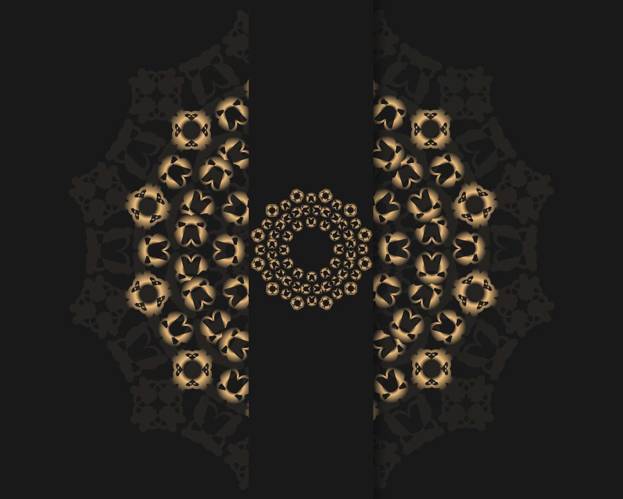 uitnodiging kaart Sjablonen met goud gevormde en Kristallen kleur luxe mandala achtergrond met gouden zijnbesk patroon Arabisch Islamitisch oosten- stijl. Ramadan stijl decoratief mandala, folder banier vector