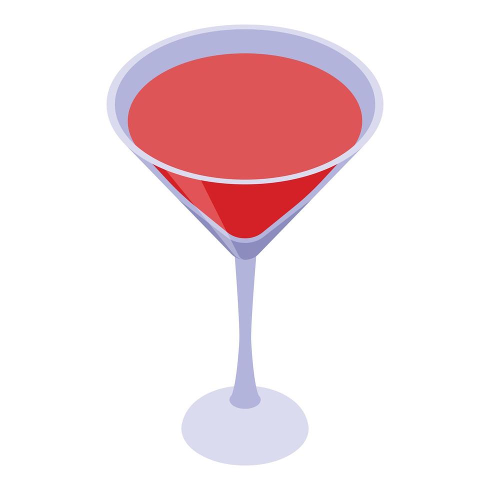 vol martini glas icoon, isometrische stijl vector